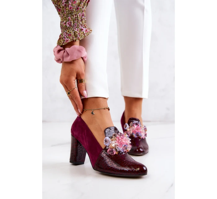 Semišové lodičky z kůže s model 21577735 - Boto