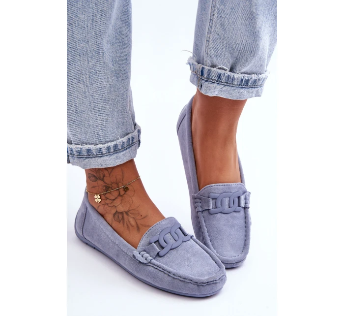 Dámské módní semišové mokasíny modré model 21625612 - Boto