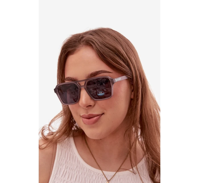 Dámské sluneční brýle se stříbrným detailem šedé