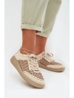 Kožené batohy Dámské polobotky model 22027822 Béžové - D&A