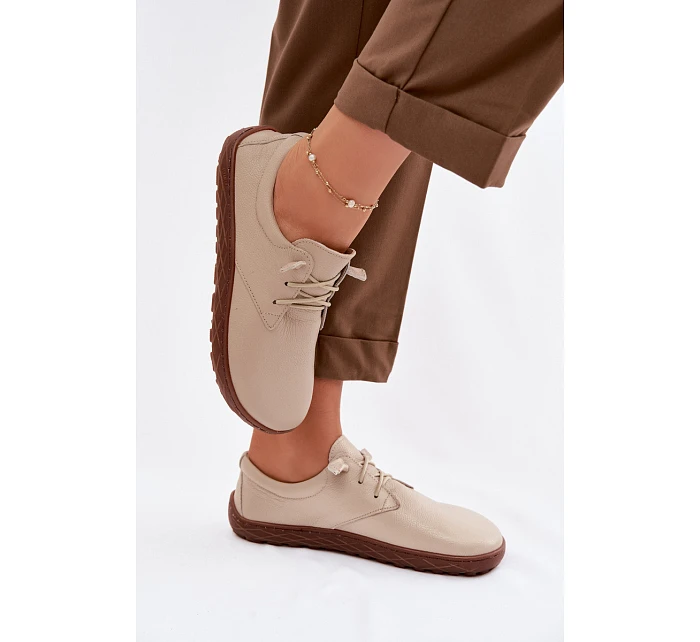 Kožené dámské polobotky Barefoot Zazoo 10189 Béžové Kožené dámské polobotky Barefoot Zazoo 10189 Béžové