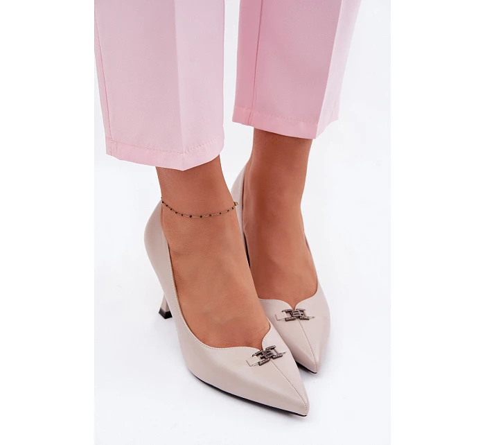 Lodičky Vinceza s ozdobným detailem Světle šedé Lodičky Vinceza s ozdobným detailem Světle šedé