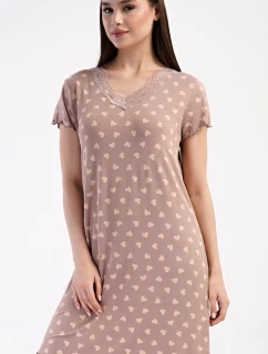 Dámská noční košile s krátkým rukávem Srdíčka
