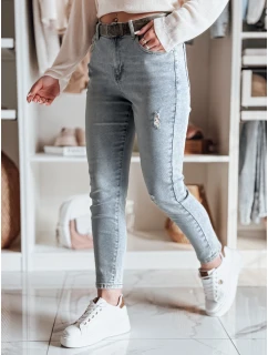 Dámské džínové kalhoty slim fit s páskem MIXFELL modré FashionStreet UY2418