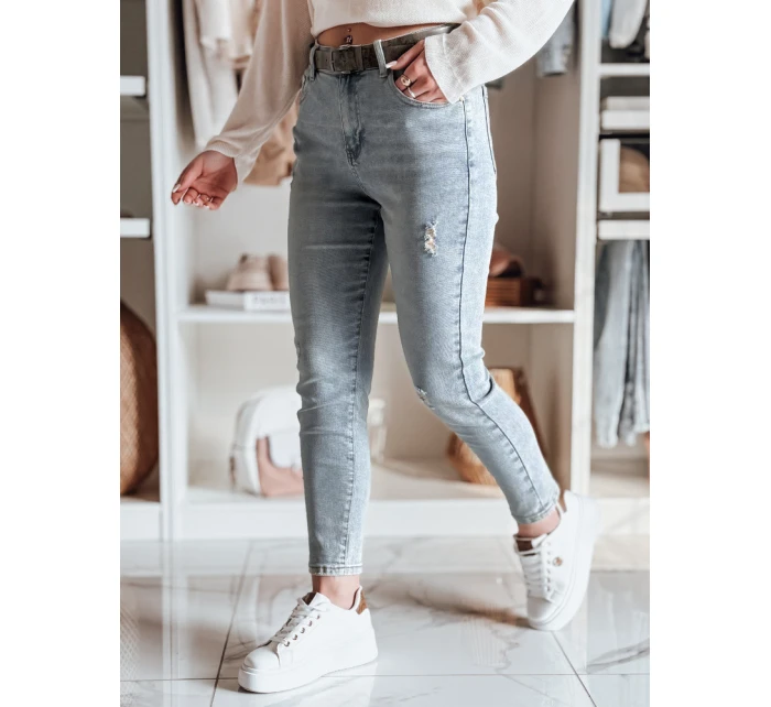 Dámské džínové kalhoty slim fit s páskem MIXFELL modré FashionStreet UY2418 Dámské džínové kalhoty slim fit s páskem MIXFELL modré FashionStreet UY2418