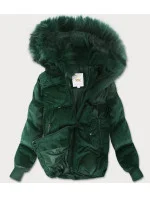 Tmavě zelená dámská bunda s kapucí model 21242242 - Libland