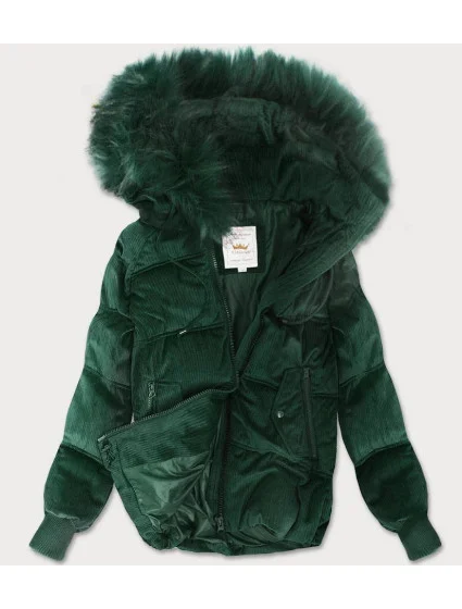 Tmavě zelená dámská bunda s kapucí model 21242242 - Libland