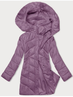 Fialová dámská zimní bunda s kapucí (H-898-38)