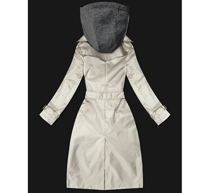 Klasický trenčkot s odnímatelnou kapucí Goodlookin light beige (T2-2252#-12) Klasický trenčkot s odnímatelnou kapucí Goodlookin light beige (T2-2252#-12)