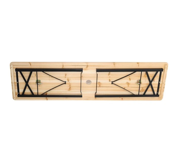 PIKNIKOVÝ BAROVÝ SET DŘEVĚNÝ STŮL A 2 LAVICE