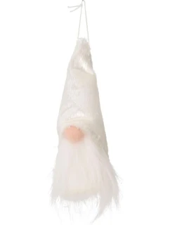 DEKORATIVNÍ PŘÍVĚSEK SANTA CLAUS 11CM BÍLÝ