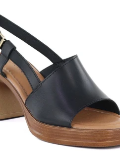 Sandały damskie na słupku czarne Potocki 54324