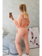 Souprava mikiny s kapucí meruňková