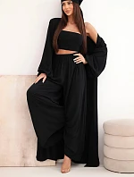 Dámský viskózový 4dílný komplet v boho stylu černý