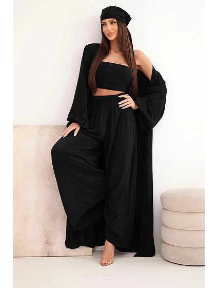 Dámský viskózový model 22084825 komplet v boho stylu černý - K-Fashion Dámský viskózový model 22084825 komplet v boho stylu černý - K-Fashion