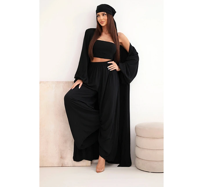 Dámský viskózový model 22084825 komplet v boho stylu černý - K-Fashion Dámský viskózový model 22084825 komplet v boho stylu černý - K-Fashion