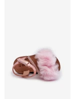 dětské sandálky s mašlí na suchý zip růžové model 21662964 - Boto dětské sandálky s mašlí na suchý zip růžové model 21662964 - Boto