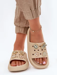Dámské Pěnové Pantofle S Béžové model 21697199 - VINCEZA