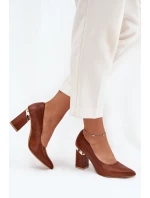 Kožené Lodičky Lewski model 21704050 Tmavě hnědé - Boto