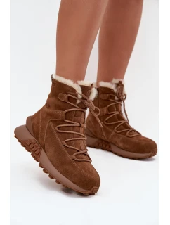 Dámské Sněhule Z Semiše S Kožíškem Big Star model 21706021 Hnědé - Big Star Shoes