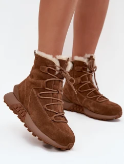 Dámské Sněhule Z Semiše S Kožíškem Big Star model 21706021 Hnědé - Big Star Shoes