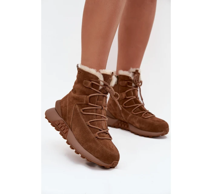 Dámské Sněhule Z Semiše S Kožíškem Big Star model 21706021 Hnědé - Big Star Shoes Dámské Sněhule Z Semiše S Kožíškem Big Star model 21706021 Hnědé - Big Star Shoes