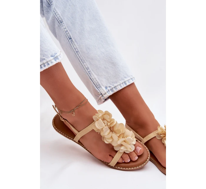 Dámské sandály Ploché s Ozdobnými Zlaté model 21961016 - Boto