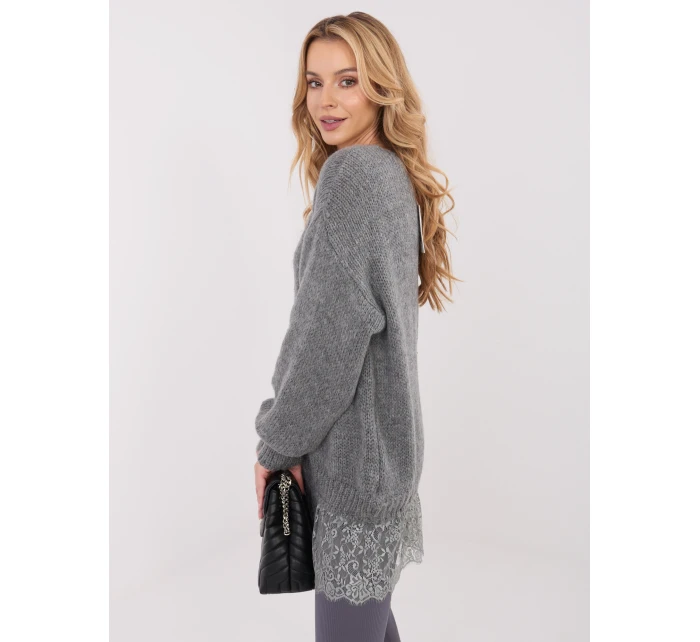 Sweter IN SW model 21782305 ciemny szary - FPrice Sweter IN SW model 21782305 ciemny szary - FPrice