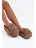 Dámské chlupaté papuče – hnědé Iseline Dámské chlupaté papuče – hnědé Iseline
