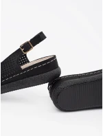 Krásné černé sandály dámské bez podpatku Krásné černé sandály dámské bez podpatku