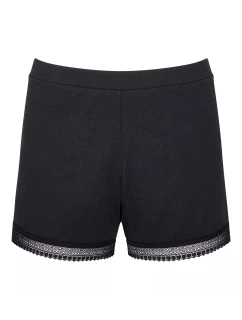 Dámské pyžamové šortky GO Ribbed Short - BLACK - černé 0004 - SLOGGI