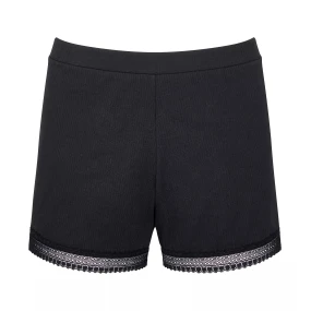 Dámské pyžamové šortky GO Ribbed Short - BLACK - černé 0004 - SLOGGI Dámské pyžamové šortky GO Ribbed Short - BLACK - černé 0004 - SLOGGI