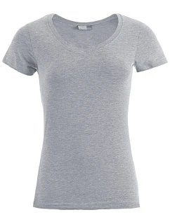 Promodoro 3086 Dámské tričko Slim Fit s výstřihem do V 40.3086 sports grey
