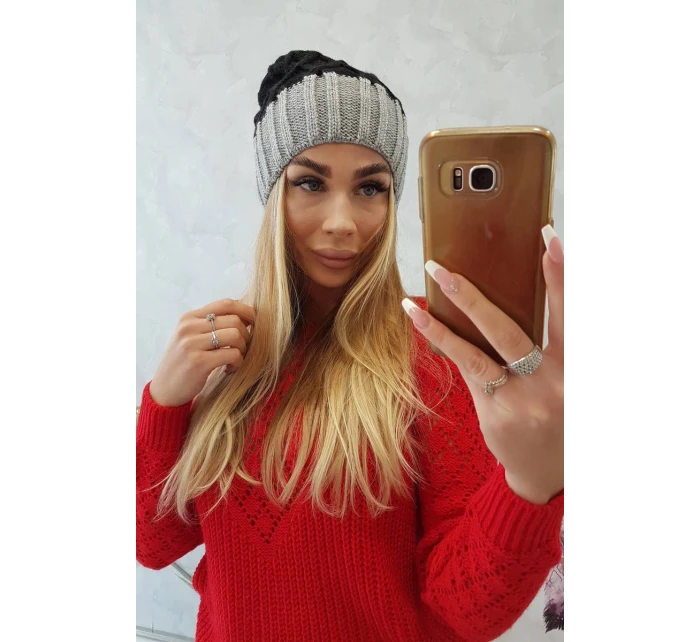 Milano fleecová čepice K203 černá+šedá Milano fleecová čepice K203 černá+šedá