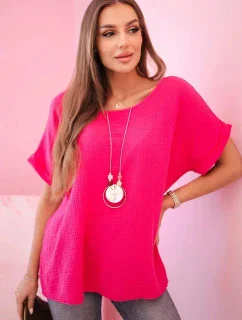 Mušelínová halenka s náhrdelníkem fuchsie