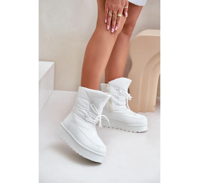 Sněhule na platformě se zipem Big Star model 21678307 Bílé - Big Star Shoes