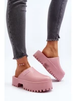 Dámské pantofle na platformě Big Star - růžové Dámské pantofle na platformě Big Star - růžové