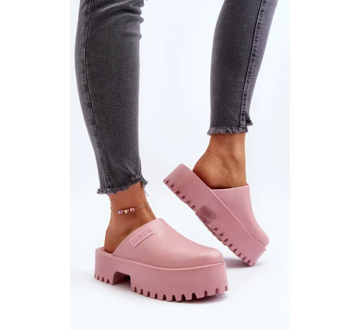 Dámské pantofle na platformě Big Star - růžové Dámské pantofle na platformě Big Star - růžové