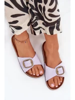 Dámské pantofle s přezkou na korkové platformě – lila Zavira Dámské pantofle s přezkou na korkové platformě – lila Zavira