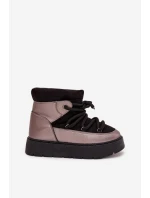 Dámské nízké sněhule s hřejivým kožíškem a silným šněrováním Xarina – černé Dámské nízké sněhule s hřejivým kožíškem a silným šněrováním Xarina – černé