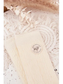 Dámské vlněné ponožky – ecru