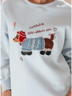 Dámská oversize mikina s výšivkou DOGSWEETY modrá FashionStreet BY1479