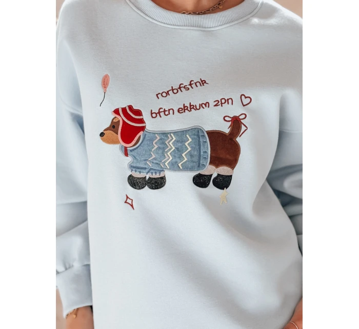 Dámská oversize mikina s výšivkou DOGSWEETY modrá FashionStreet BY1479