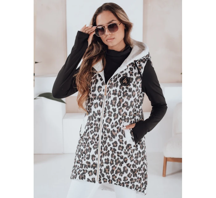 Dámská prošívaná maskáčová vesta ELMERA bílá FashionStreet TY5028