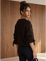 Sweter damski oversize czekoladowy FashionStreet MY2571 Sweter damski oversize czekoladowy FashionStreet MY2571