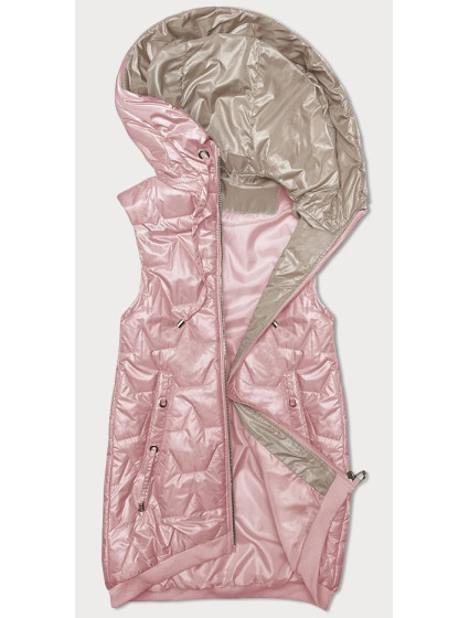 Růžová dámská vesta se stahovacím lemem na spodním okraji S'West (B8239-81)