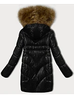 Černá dámská zimní bunda s ozdobnými kapsami model 21248253 - S'WEST Černá dámská zimní bunda s ozdobnými kapsami model 21248253 - S'WEST