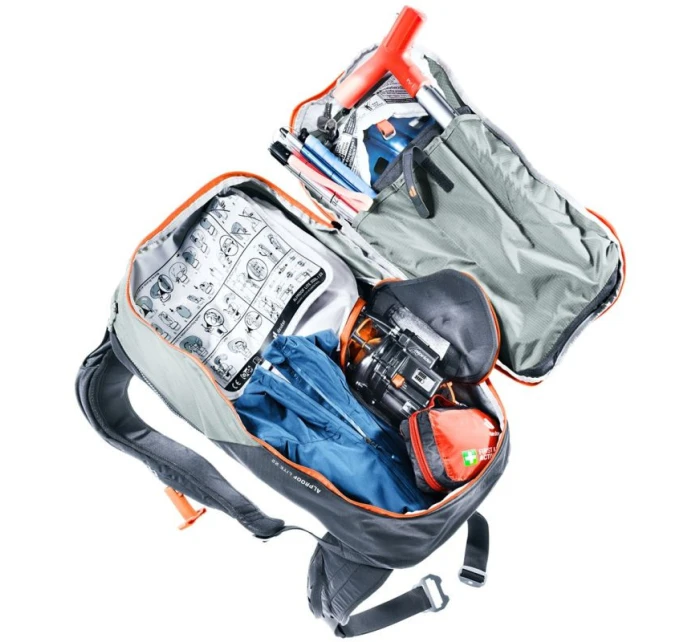 Lavinový batoh Deuter Alproof Lite 22L - plechový/černý + Garmin HRM Dual sensor