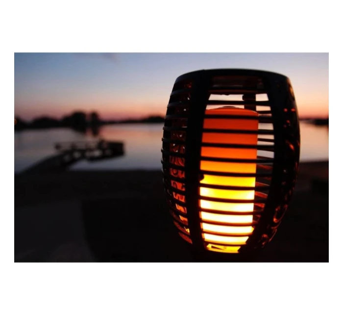 SOLÁRNÍ SVÍTILNA TANČÍCÍ PLAMENY 10X10X79CM 36 LED DIOD