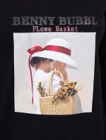 Šaty s potiskem koše černé